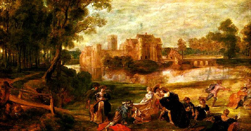 Peter Paul Rubens park utanfor ett slott china oil painting image